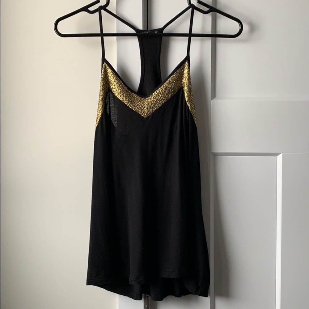 💙3/$30 EXPRESS gold trim black barcelona cami top